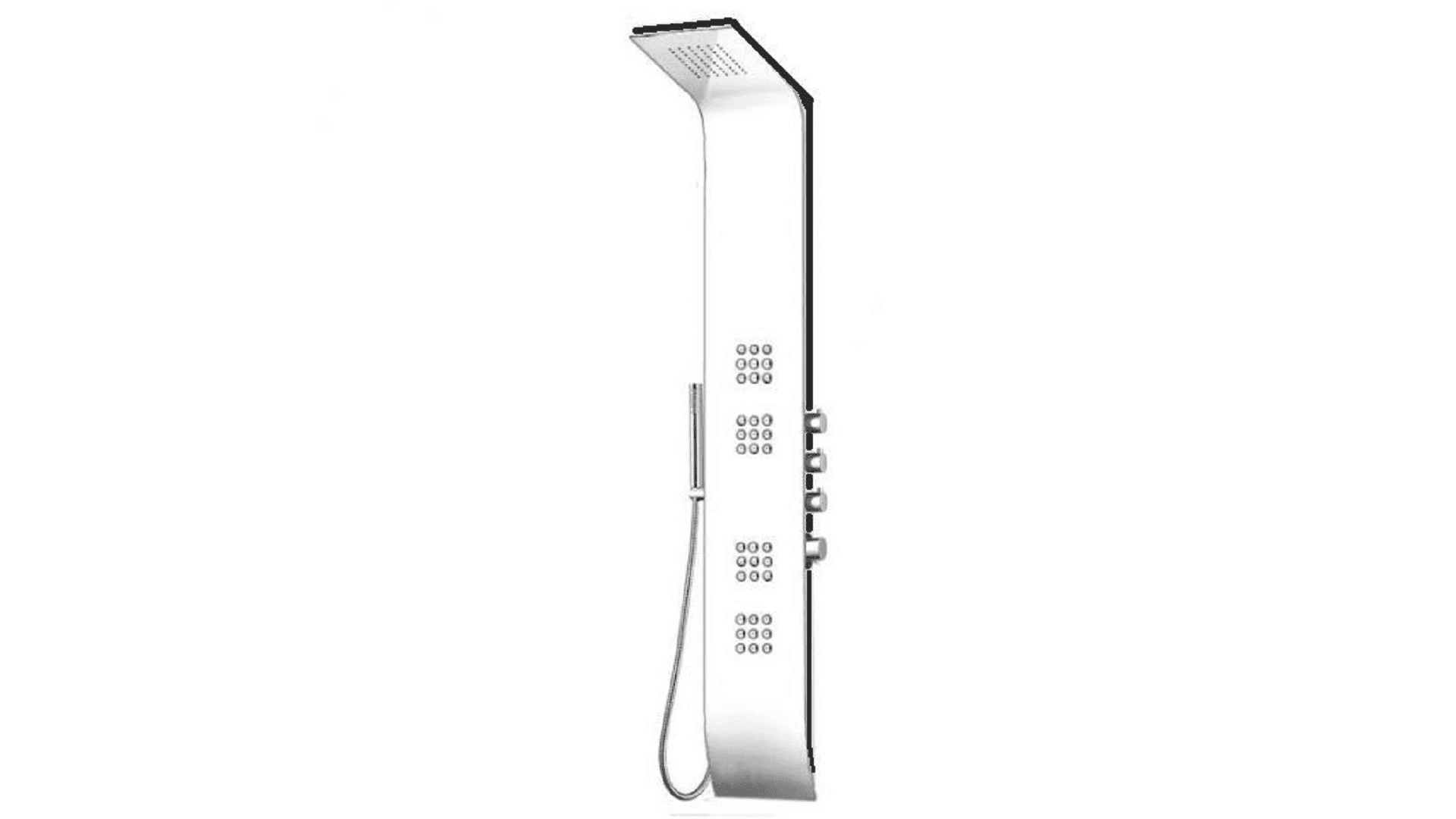 Parete Attrezzata Multifunzione Mod Lipari Dh Bianco Opaco Pareti Lat Nere - 3