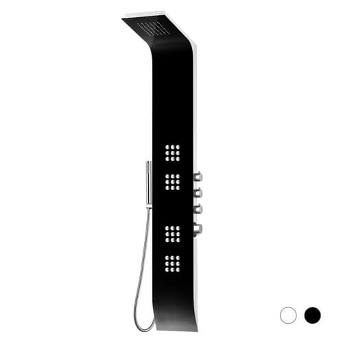 Parete Attrezzata Multifunzione Mod Lipari Dh Nero Pareti Lat Bianche - 3