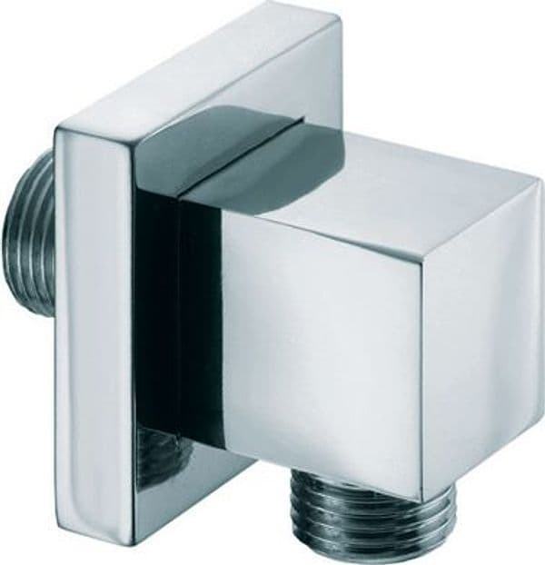 Presa D'acqua Quadra in Ottone con Rosone 1/2mx1/2m Bossi Cromo - 3