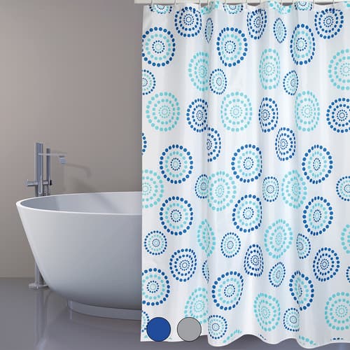 Tenda per Doccia in Tessuto Poliestere Dots Spire 180 cm x 200 Grigio - 2
