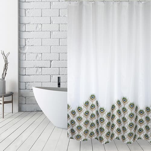 Tenda per Doccia in Tessuto Poliestere Peacock Spire 180 cm x 200 - 3