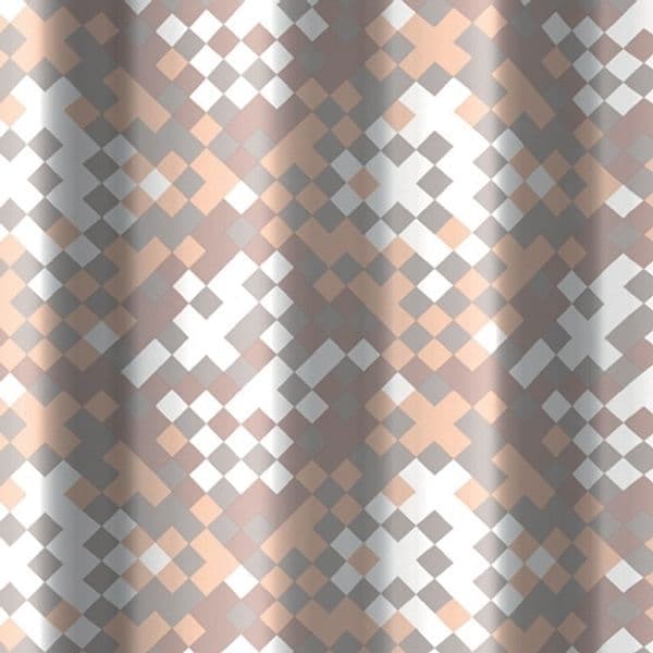 Tenda per Doccia 2 Lati in Tessuto Cm 180 x 200 Mod Frammento Beige Dh - 3