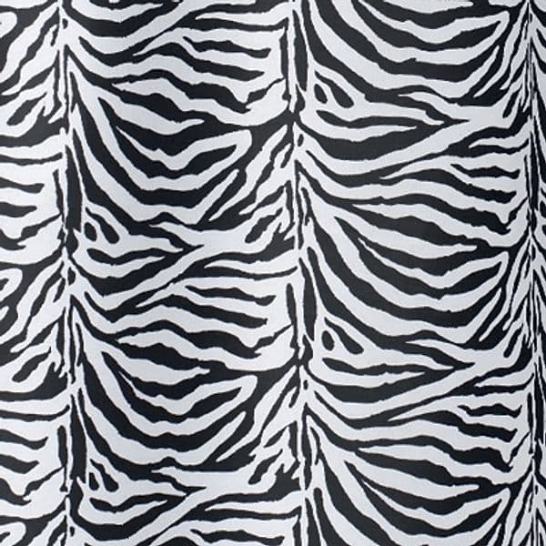 Tenda per Doccia 2 Lati in Tessuto Cm 180 x 200 Mod Zebra Nero Dh - 3
