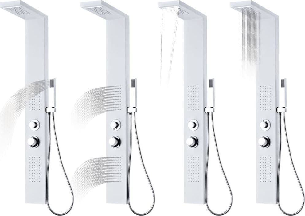 Parete Attrezzata Multifunzione Mod Manhattan Alluminio Metaf Bianco - 7