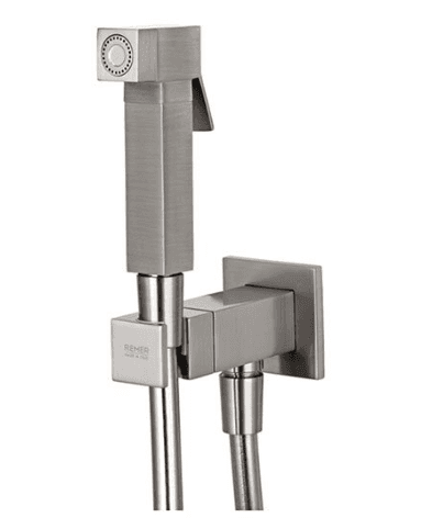 Set Rubinetto Miscelatore con Doccetta Doccia Shut Off Quadro Nichel - 3