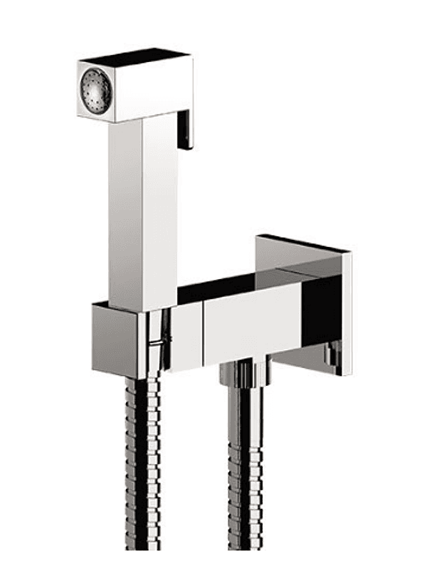 Set Rubinetto Miscelatore con Doccetta Doccia Shut Off Quadro Cromo Remer - 3