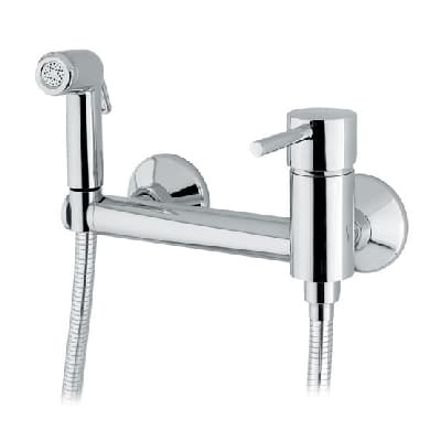 Rubinetto Miscelatore Monocomando a Parete con Kit Doccetta Idral Cromo - 3