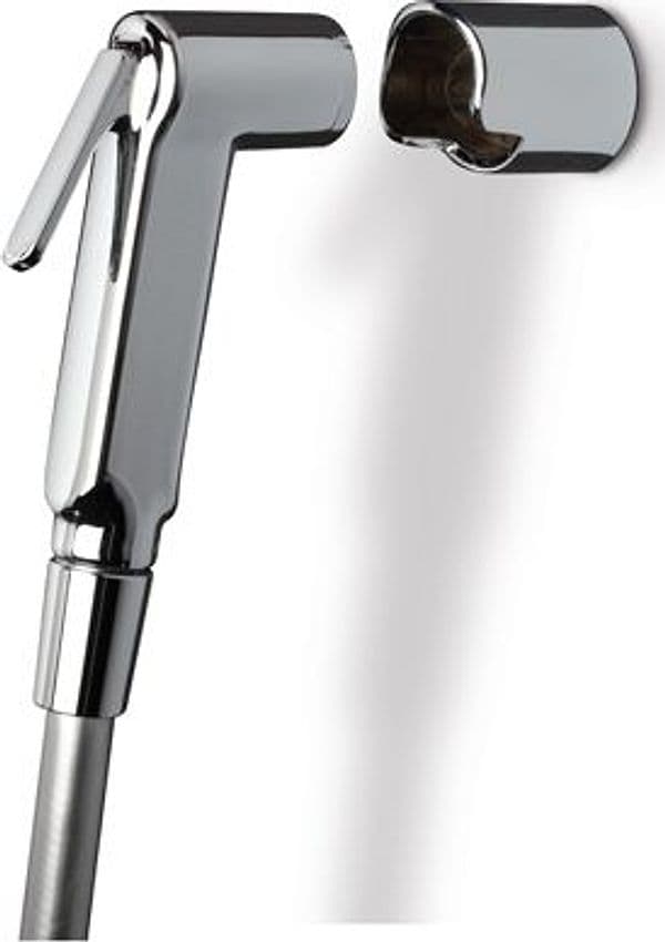 Kit Doccetta Doccia Shut Off Cromo + Flessibile + Supporto Damas - 3
