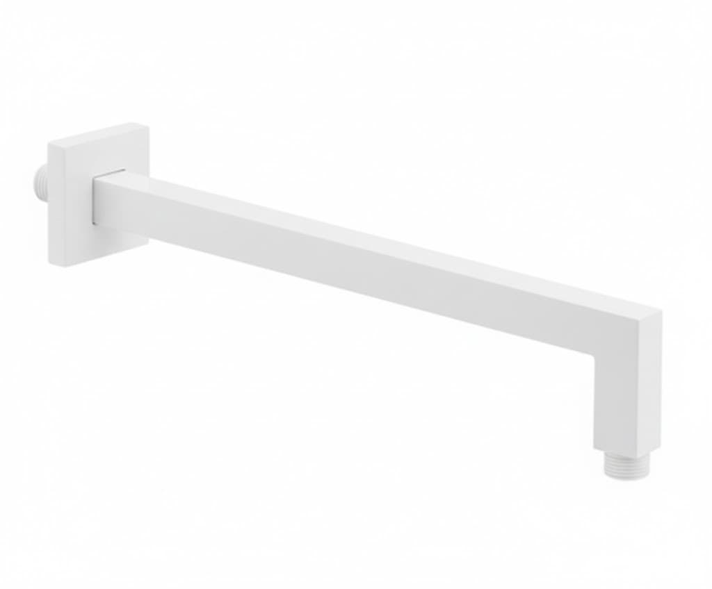 Braccio Doccia Quadrato Pesante Bianco Opaco 40 cm Remer - 3