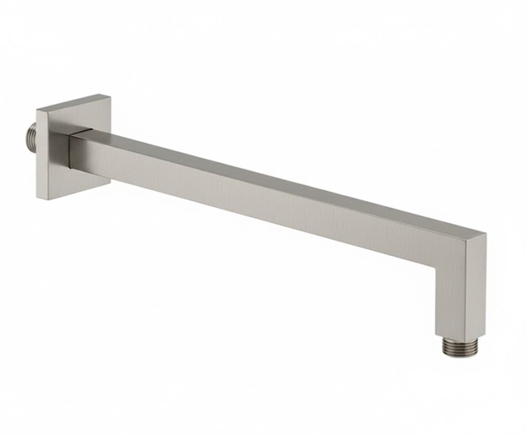 Braccio Doccia Quadrato Pesante Nichel Spazzolato Opaco 40 cm Remer - 3