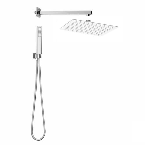 Kit Soffione Doccia Quadrato Slim Top Line Metaf Cromo Lucido - 2