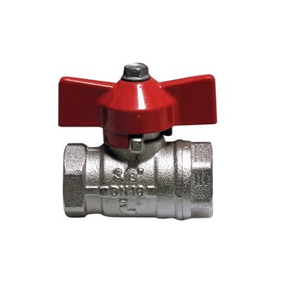 Valvola a Sfera FF con Farfalla Leva Rossa Faidf 1 (DN 25) F - 3