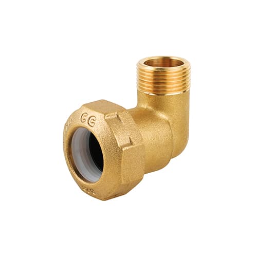Gomito Maschio in Ottone per Tubo PE Caval ½ x 20 - 2