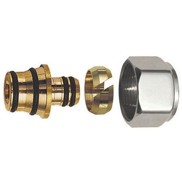 Adattatore per Tubo Multistrato Cromo Lucido Ø 20 x 2 S.f - 3