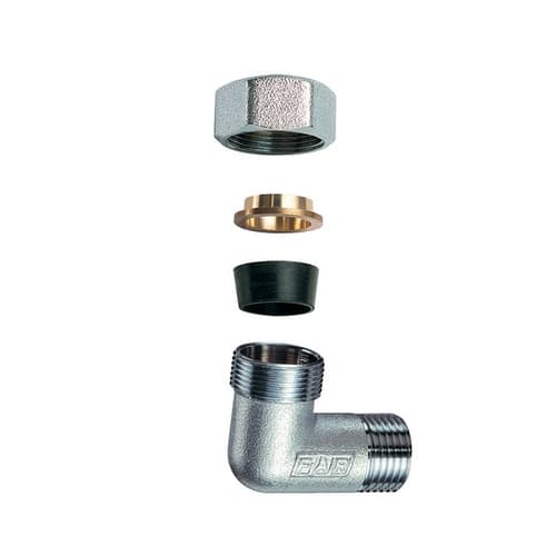 Gomito Maschio Cromato C Monocono in Gomma per Rame Far ½ x 18 - 2