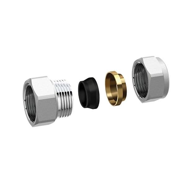 Raccordo Adattatore Cromato per Tubo Rame Far 3/4 x 18 - 3