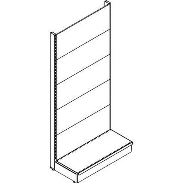Scaffale Market a Parete Schienale Liscio Ral 9016 H 100 cm 215 cm - 2
