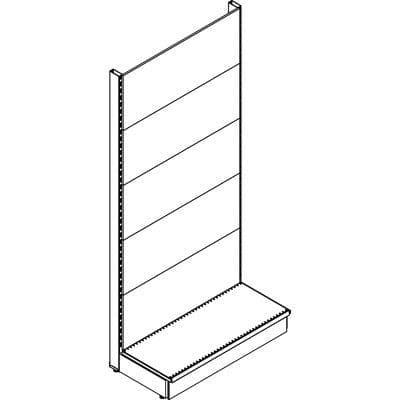 Scaffale Market a Parete Schienale Liscio Ral 9016 H 100 cm 215 cm - 2