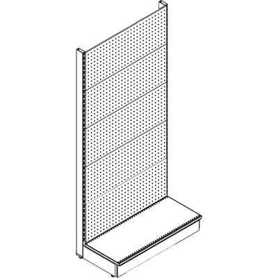 Scaffale Market a Parete Schienale Forato Ral 9016 H 100 cm 215 cm - 2
