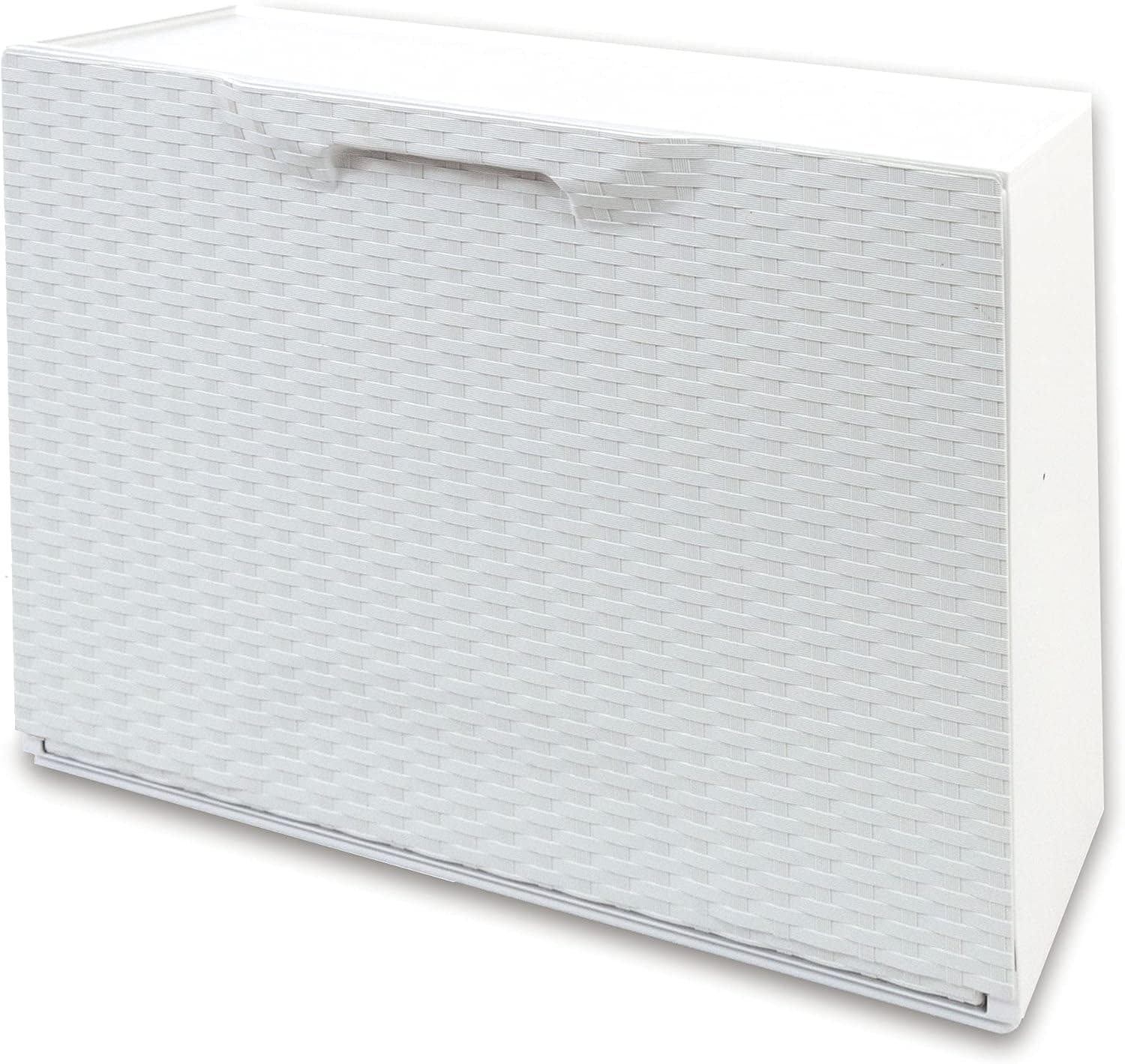 Scarpiera Modulare Rattan in Plastica Bianco Cm 51X17,3 H.cm 40,1 - 10