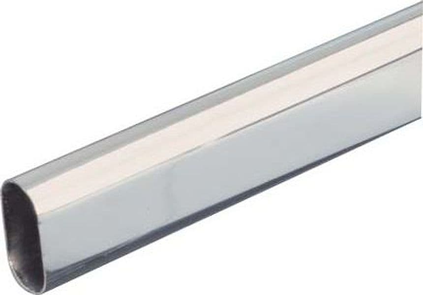 Tubo Armadio Ovale Cromato Acciaio Saldato 3 m 30 x 15 mm - 2