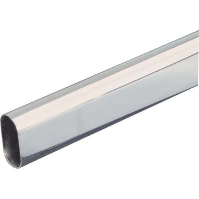 Tubo Armadio Ovale Cromato Acciaio Saldato 3 m 30 x 15 mm - 2