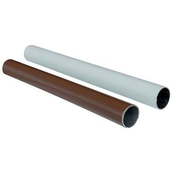 Tubo Armadio Tondo Plasticato Acciaio Saldato Bianco 3 m 18 mm 2 Pezzi - 2
