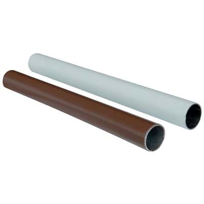 Tubo Armadio Tondo Plasticato Acciaio Saldato Noce 3,00 m 18 mm 2 Pezzi - 2
