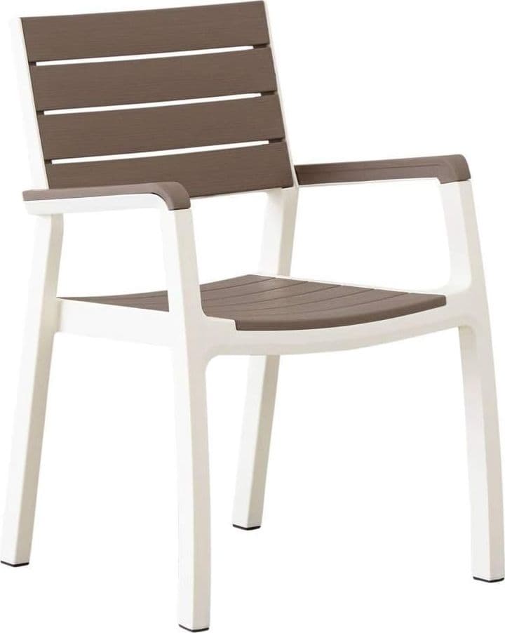 Sedia da Giardino con Braccioli in Resina Effetto Legno Impilabile Colore – Keter
