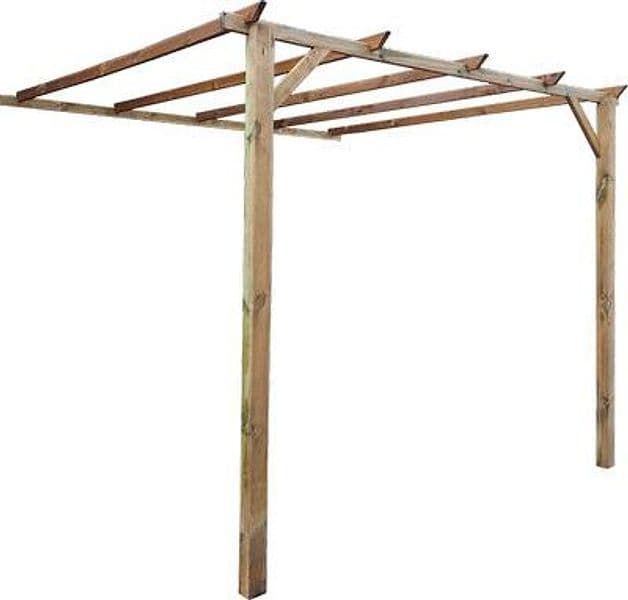 Pergola a Muro Legno Euro Domus Pino Impregnato 2 m,8X3 H.2,3 m