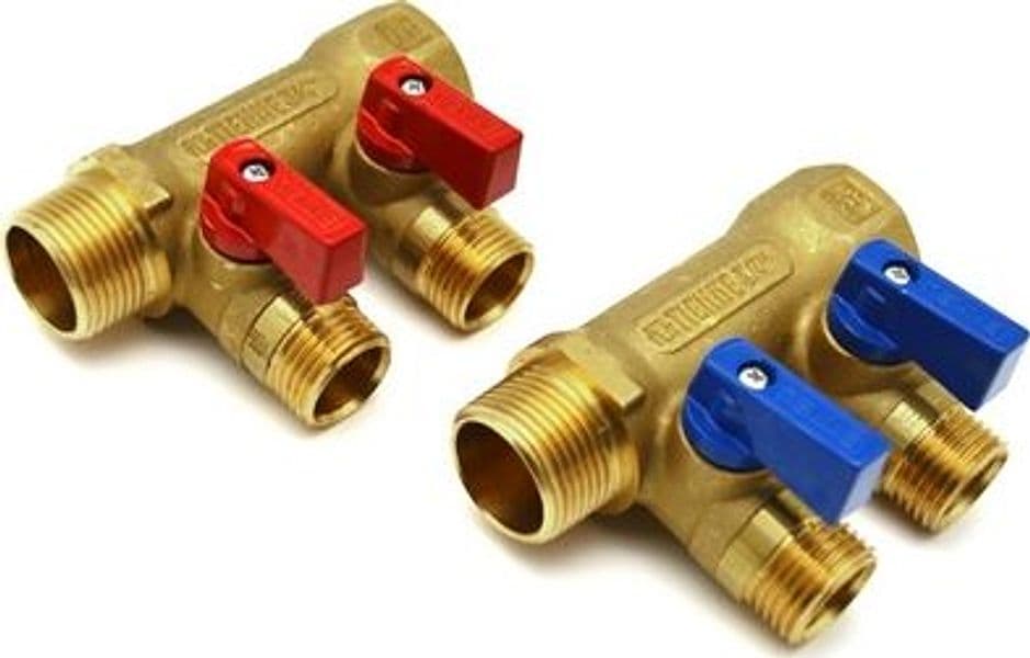 Collettore Nino Giallo C Valvola a Sfera da 3/4 x 16 2 Vie Tiemm 3/4 x 1/2 - 3