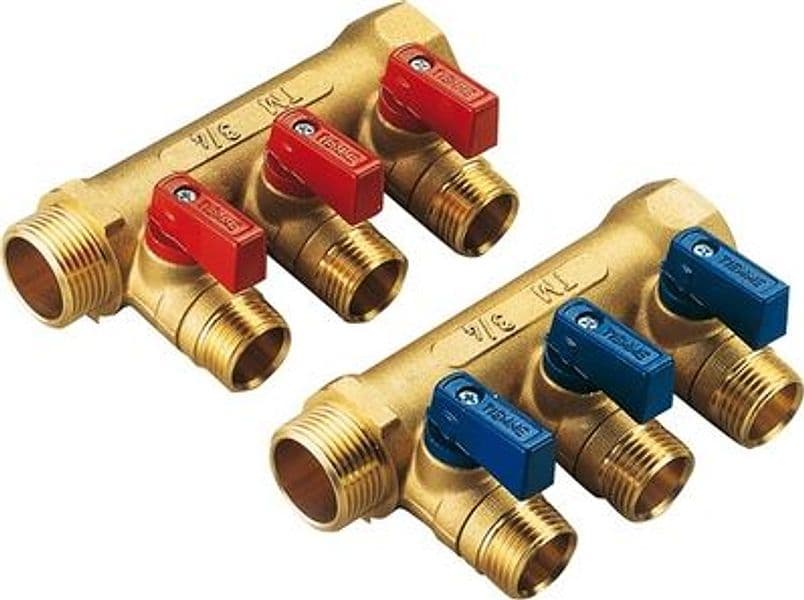 Collettore Nino Giallo C Valvola a Sfera da 3/4 x 16 3 Vie Tiemm 3/4 x 1/2 - 2
