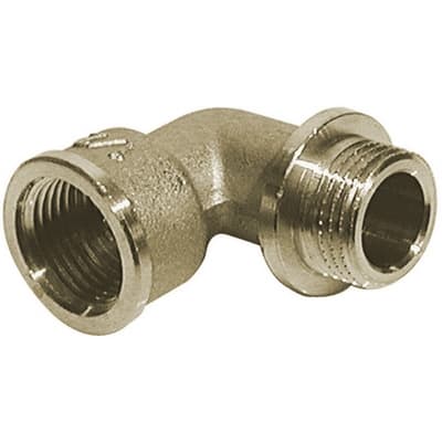 Gomito a 90 ° MF con Battuta in Ottone Giallo Tiemm Diam ½ - 3