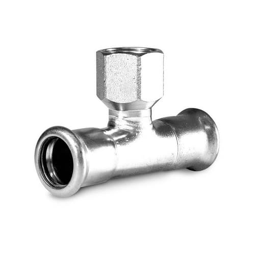 Ti con Derivazione Filetto F a Pressare in Acciaio Atusa ½ x 15 x 15 - 3