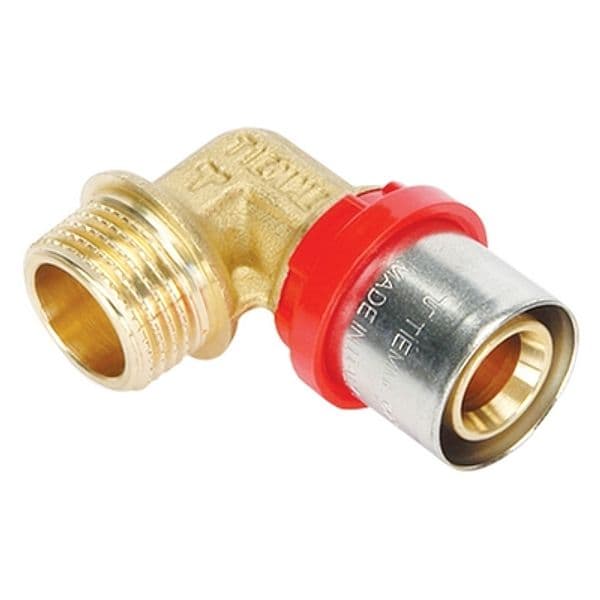 Raccordo Press Curvo Maschio Compact per Multistrato Tiemm 20 x 2