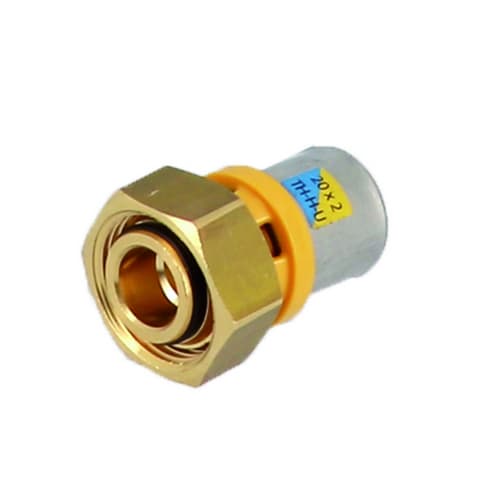 Raccordo Diritto Sede Piana con Girello e Guar a Pressare Gf ½ x 20 - 3