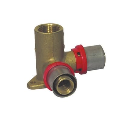 Raccordo Press Curvo Femmina con Flangia Doppia Collo Basso Tiemm ½ x 14 - 3