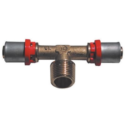 Raccordo Press a T Maschio per Multistrato Faidf ½ x 16 Conf - 3