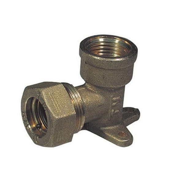 Gomito a 90 ° con Flangia a 3 Fori o Ring Femmina Tiemm 1/2 x 14