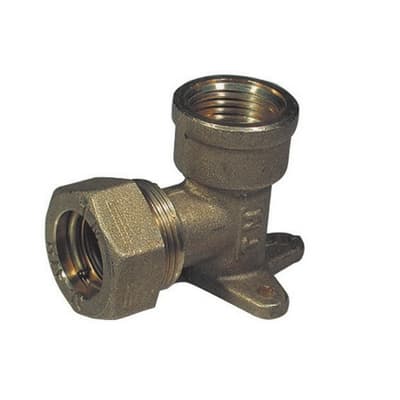 Gomito a 90 ° con Flangia a 3 Fori o Ring Femmina Tiemm ½ x 12 - 2