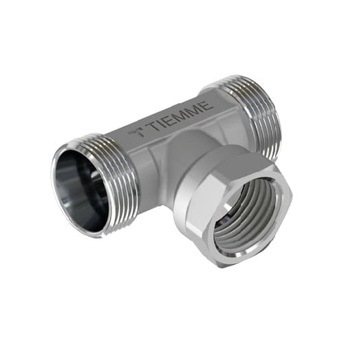 Raccordo a T Maschio Femmina Cromato Tiemm 24 x 19 Fil 313 K1649 a 052419 - 3