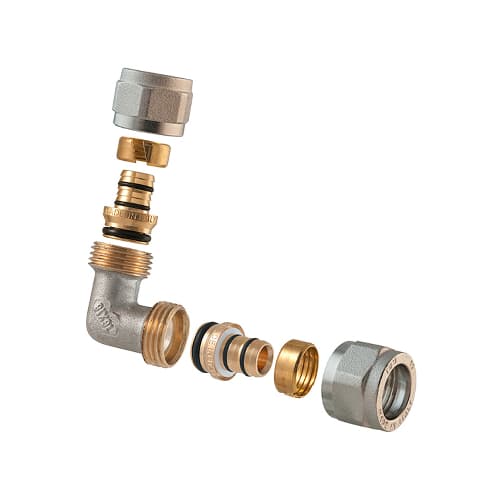 Raccordo Curvo Doppio a Compressione per Multistrato Tdmb 1 a 26 x 1 a 26 - 3