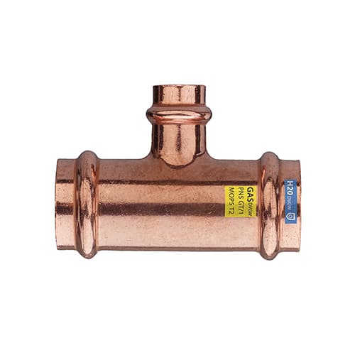 T Ridotto Fff in Rame a Pressare Acqua Gas Frabo Ø 35 x 22 x 35 - 2