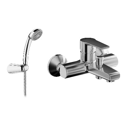 Rubinetto Miscelatore Monocomando Vasca con Accessori Linea Ten Tiemm Cromo - 3