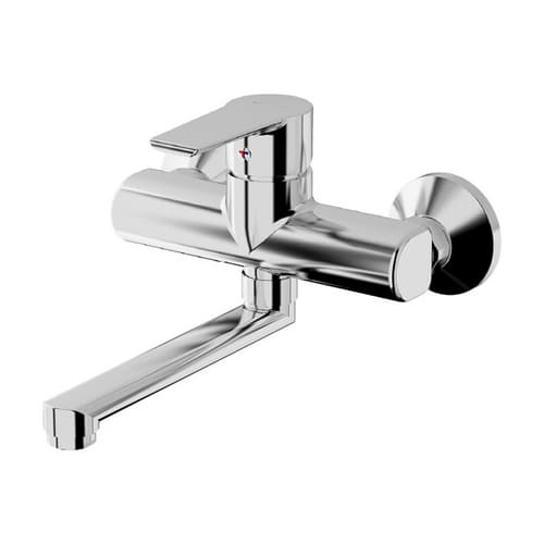Rubinetto Miscelatore Monocomando Lavello a Muro Linea Ten Tiemm Cromo - 3