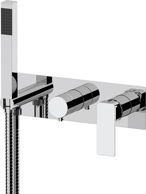 Set Rubinetto Miscelatore a Incasso a 2 Vie Vasca Doccia Linea 272 B034 Cr - 2