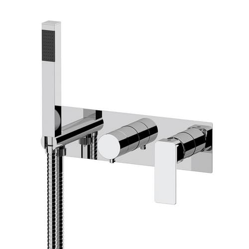 Set Rubinetto Miscelatore a Incasso a 2 Vie Vasca Doccia Linea 272 B034 Cr - 2