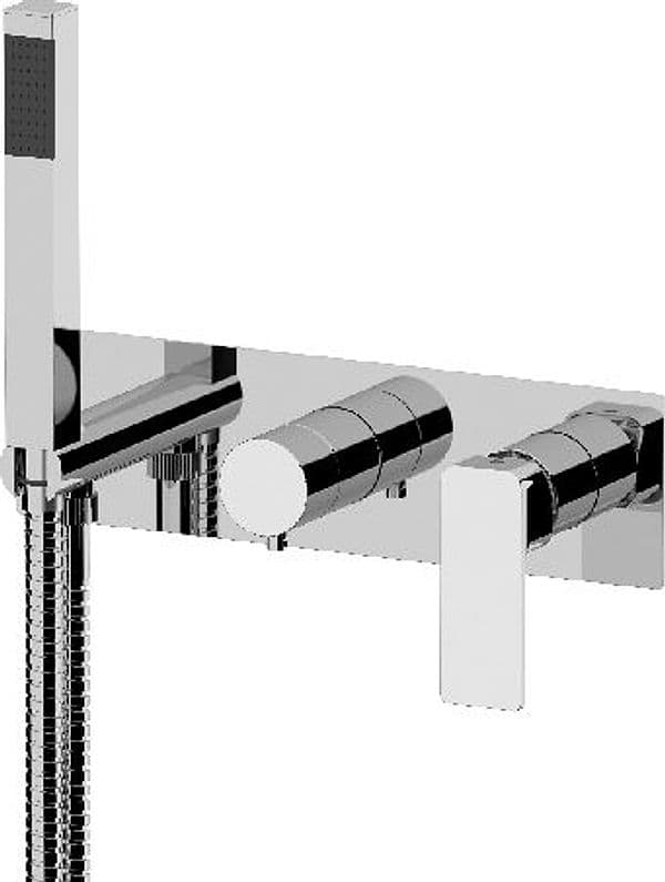 Set Rubinetto Miscelatore a Incasso a 3 Vie Vasca Doccia Linea Maria Cromo - 2