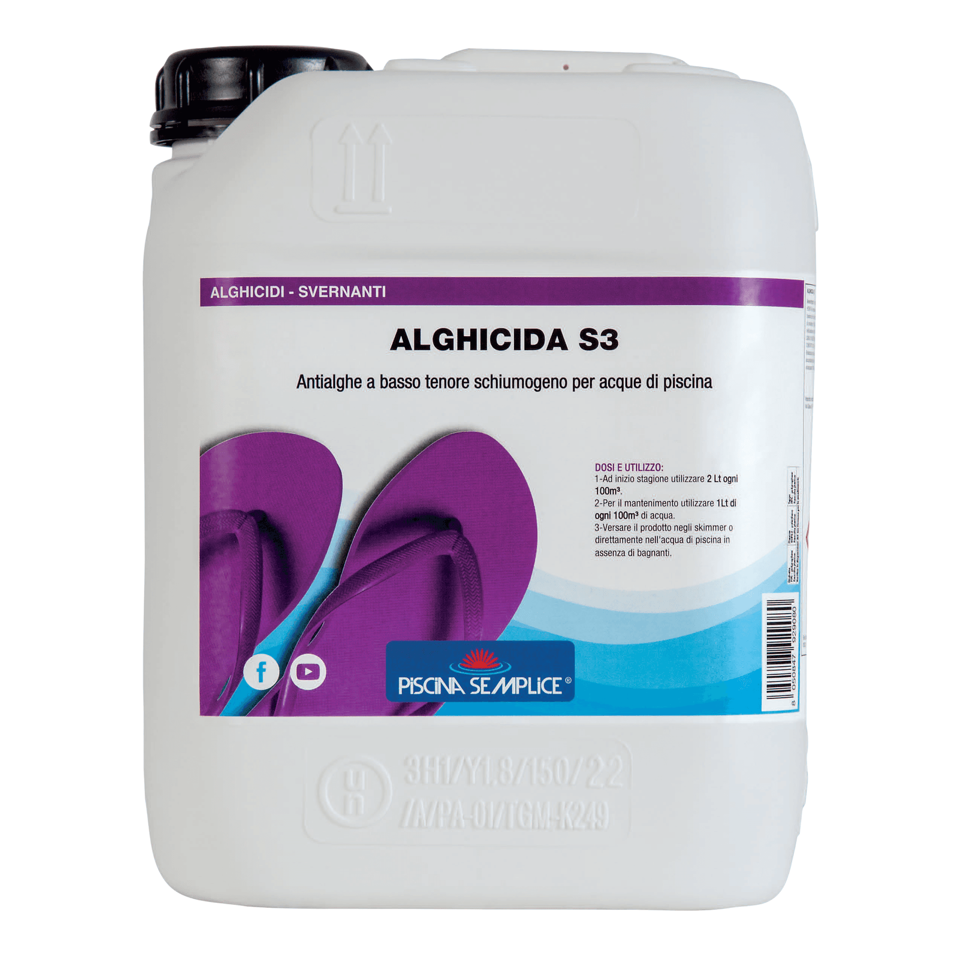 Alghicida di Base S3 per Piscine 1 L Piscina Semplice - 3