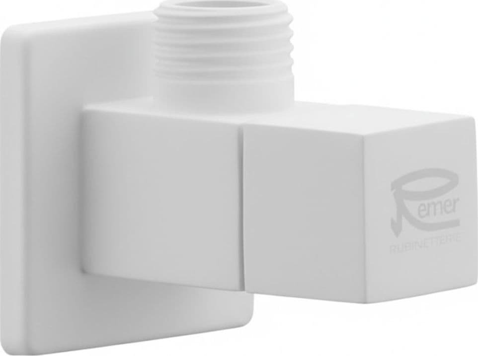 Rubinetto Sottolavabo D'arredo Mod Quadro Bianco Opaco 1 2 x 1 2 Remer - 3
